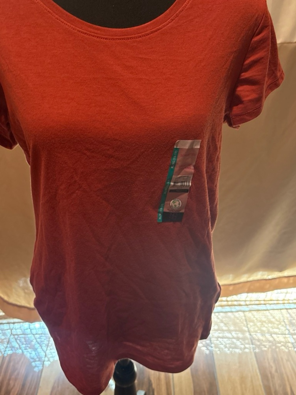 No Boundaries Short Sleeve Scoop Neck Tee in Rust